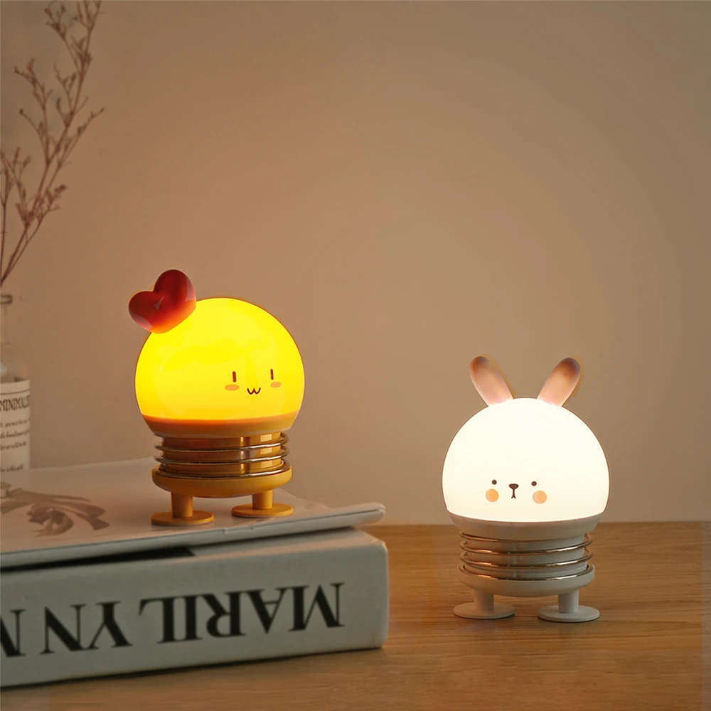 Светодиодный ночник USB животный мультяшный светильник для детей подарок для малышей с портативным освещение для сна прикроватная тумбочка для спальни на открытом воздухе кемпинг