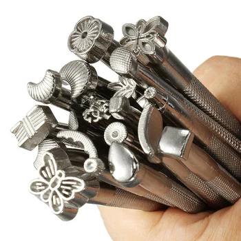 

20pcs DIY Craft Silver Leather Working Saddle Stamps Printing Tool Accessories