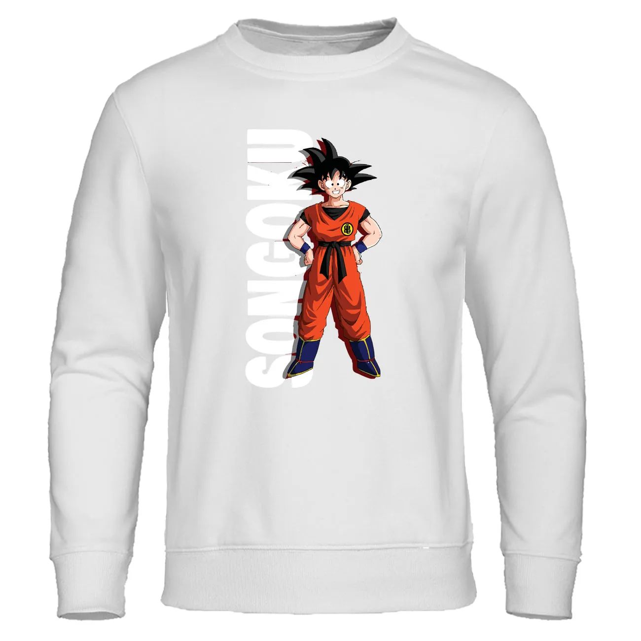 Japanese Anime Sweatshirt Son Goku Harajuku Streetwear Dragon Ball Z Men Hoodies Sweatshirts Autumn Winter Pullover Fleece Hoody - Цвет: white 6