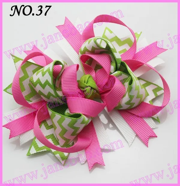 500 шт 4,5 ''шеврон волосы банты девушки банты из бутика фанки слоистых Hairbows бутик фанки лук