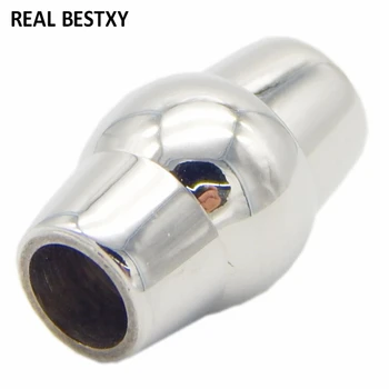 

20pcs/lot engrave logo hole:6mm Stainless Steel Magnetic Clasps Charms Connector Buckle For Diy Leather Bracelets Rope Jewelry