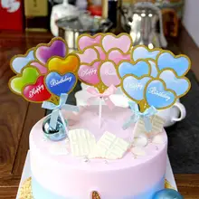 12 шт. топперы для торта на день рождения романтические Соединенные в форме сердца торт выбор прекрасный торт выбор s для украшения для свадьбы и дня рождения принадлежности A35
