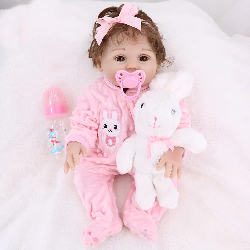 

NPK DOLL Reborn bebe 18 inch Full Vinyl silicone doll toys for children Infant boy girl bathe Educational dolls gift