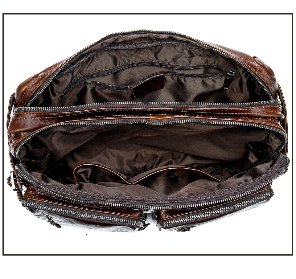 MVA men's messenger bag, leather messenger bag, men's shoulder bags large capacity Vintage computer bag 432