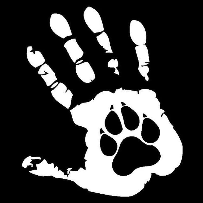 

Car Sticker Palm Dog Funny Car Indian Unusual PVC Sticker Black/silver 10.8cm * 12.7cm