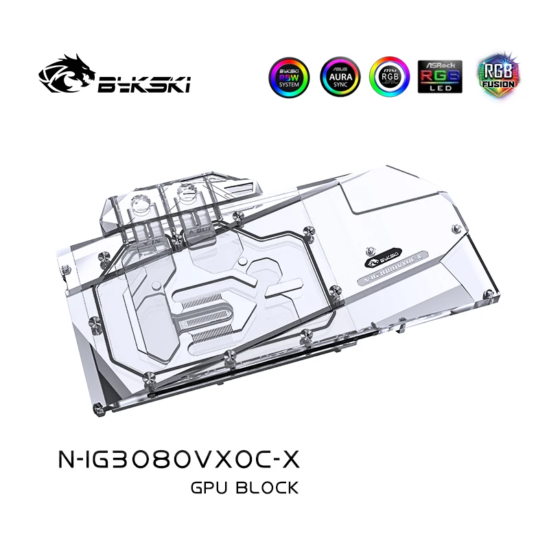 

Bykski Watercooler For Colorful iGame Geforce RTX 3080 Vulcan OC 10G Card Cooled ,Full Cover Water Block, N-IG3080VXOC-X