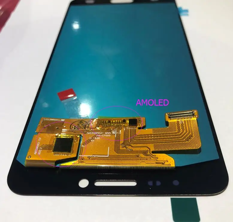 5,7 супер AMOLED ЖК-дисплей для SAMSUNG Galaxy C7 ЖК-дисплей C7000 сенсорный экран дигитайзер Замена - Цвет: AMOLED C7 GOLD