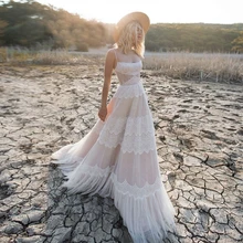 На тонких бретелях трапециевидной формы назначения, светло-бежевые, Champagn Свадебное платье со шнуровкой на спине с вырезами по бокам Свадебное платье с поясом