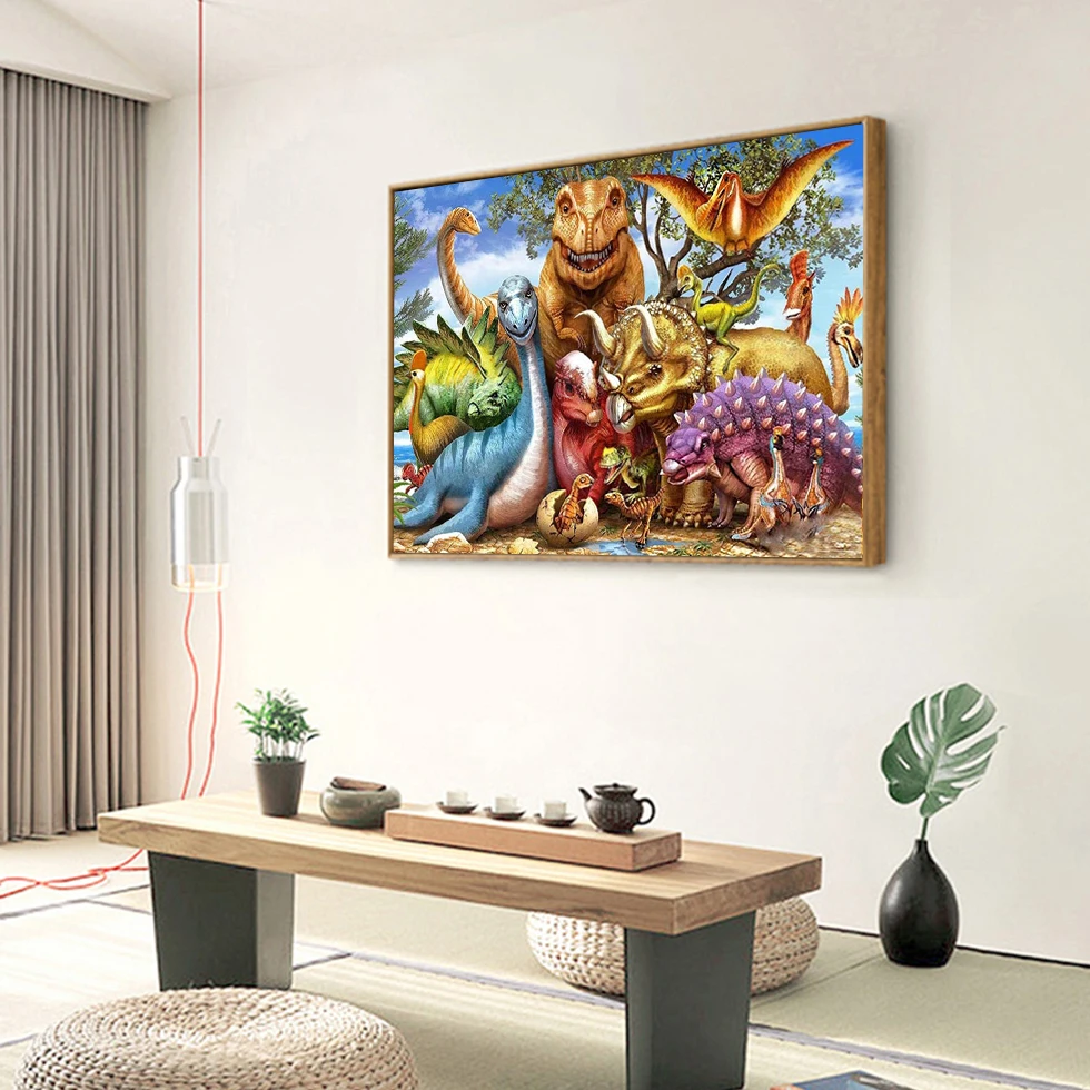 5D DIY Embroidery Diamond Painting Dinosaur Full Square Animal Diamond Painting Mosaic Cross Stitch Handmade Gift diamond painting diamond painting accessories