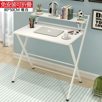 ⁦Computer Table Desktop Simple Folding Study Home Student Office Multi-function Small⁩ - الصورة ⁦4⁩