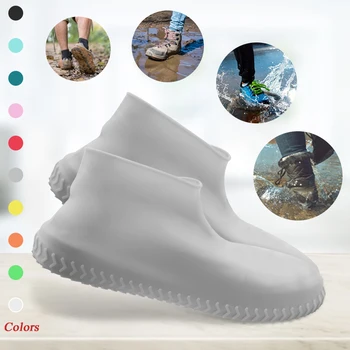

Silicone Waterproof Shoe Cover No-Slip Shoes Cover Reusable Rubber Shoe Protectors Cycling Rain Overshoes Elastic Shoes Covers