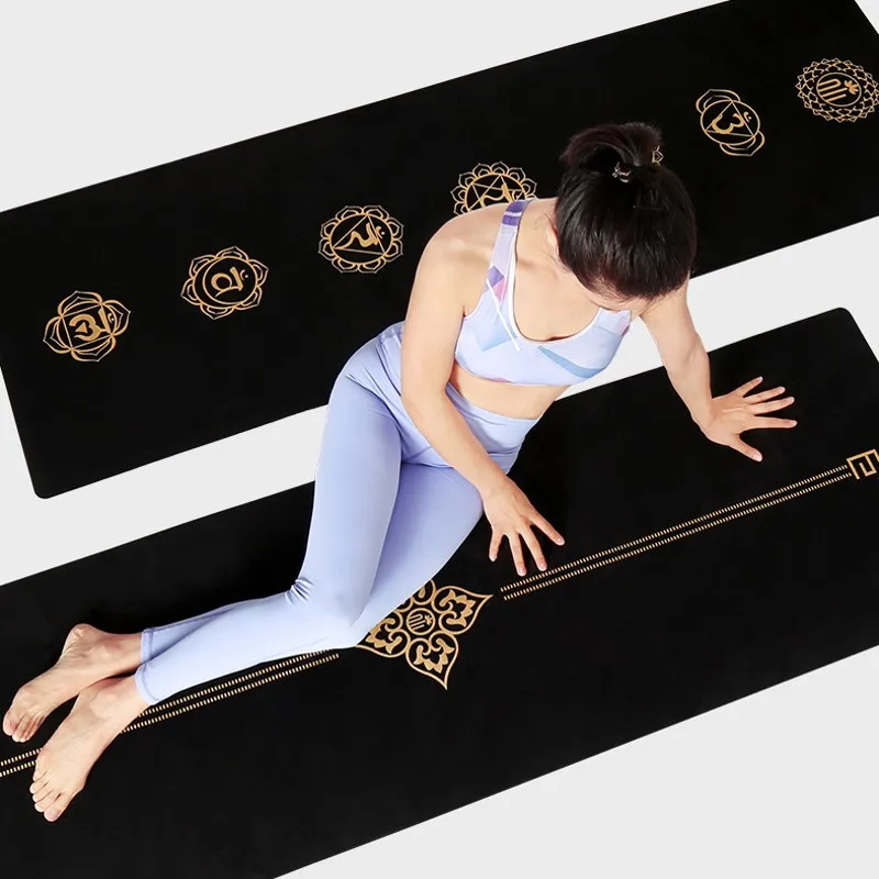 Дизайн высокого класса роскошный золотой Коврик для йоги с принтом 183*68 см резиновый коврик для йоги замша нескользящий Пилатес Йога коврик кемпинг коврик для упражнений