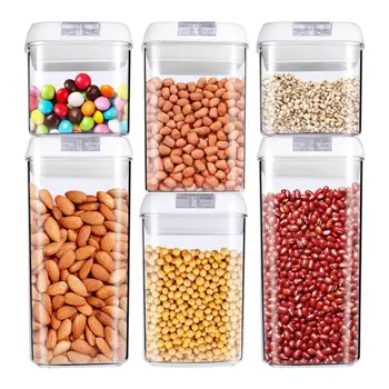 

Sealed Food Storage Container 5/6/7 Tablets of BPA-free Plastic Grain Container with Easy-lock Lid for Organization and Storage