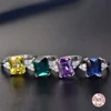 2019 New Fine Engagement Ruby Ring 925 Sterling Silver Rings Amethyst Gemstone Ring Silver Emerald Blue Sapphire Ring For Women 5