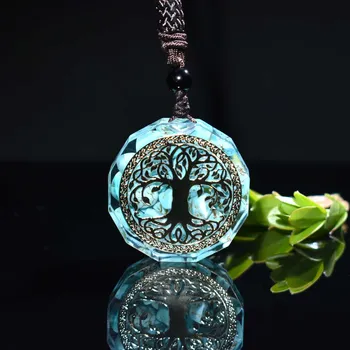 

Orgone Pendant Tree Of Life Energy Orgonite Necklace Pink Crystal Healing Resin Jewelry Natural crystal stone Dropshipping