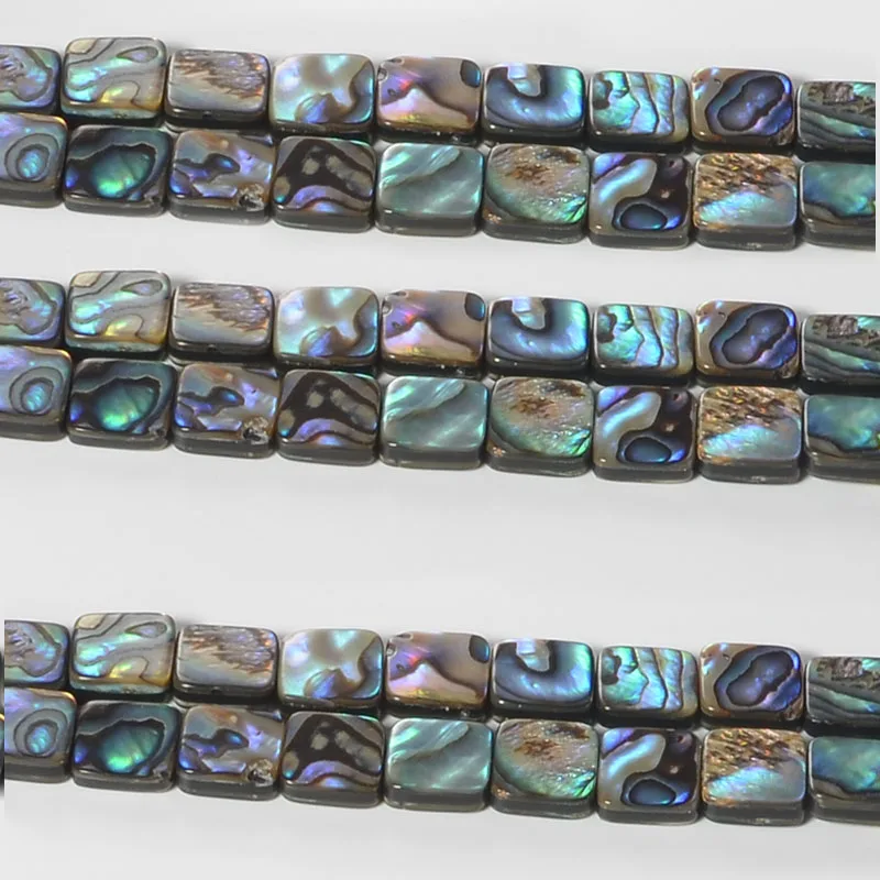 

1 Strand 15" Square Natural Paua Abalone Shell Jewelry Making Loose Beads