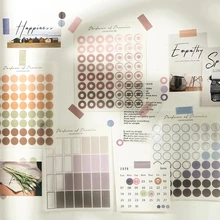 

3 Sheets Natural Color Series Decorative Stickers for DIY Scrapbooking Note Paper Sticker Flakes Stationary Office Accessorie