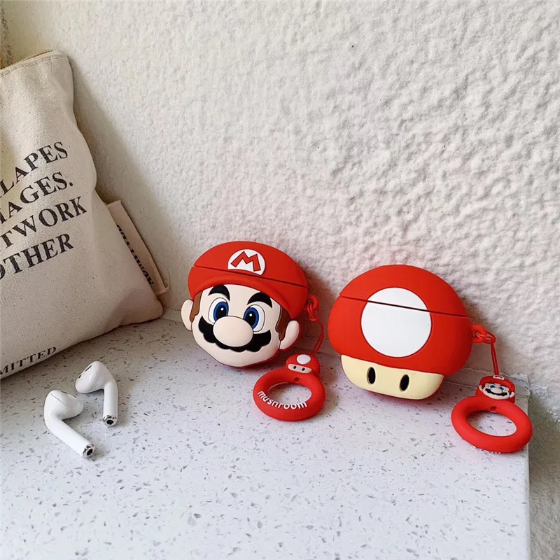 3D Силиконовый Мультфильм Coque Супер Марио Bros Toad чехол для air pods 1 2 наушники чехол для Apple Airpods Силиконовые чехлы Funda