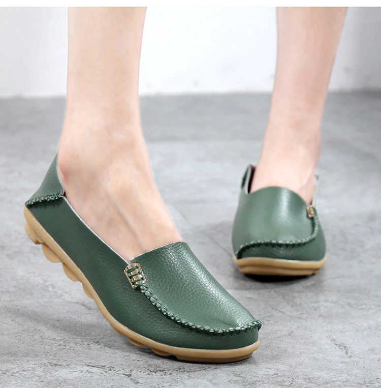 Hot Sale Women Round Head Shoes Solid Color Sewing Women Summer Comfy Flat Sneakers Leisure Walking Femininas Footwear Plus Size