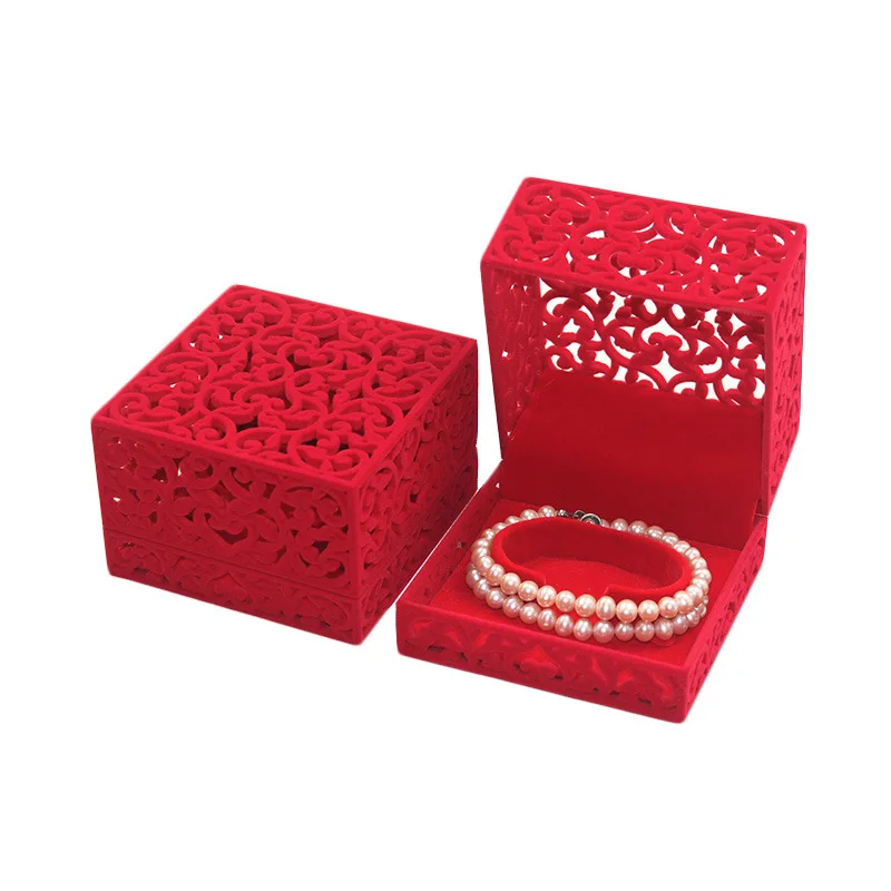 

Fashion er ding he Jewellery Box Chinese-style Hollow out Chinese Red Decorative Pattern Design Ring Box