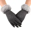 Women Full Finger Gloves Faux Fur Thicken Winter Warm Touch Screen Mittens Female Sequin Cashmere Gloves Hand Warmer Outdoor ► Photo 3/6