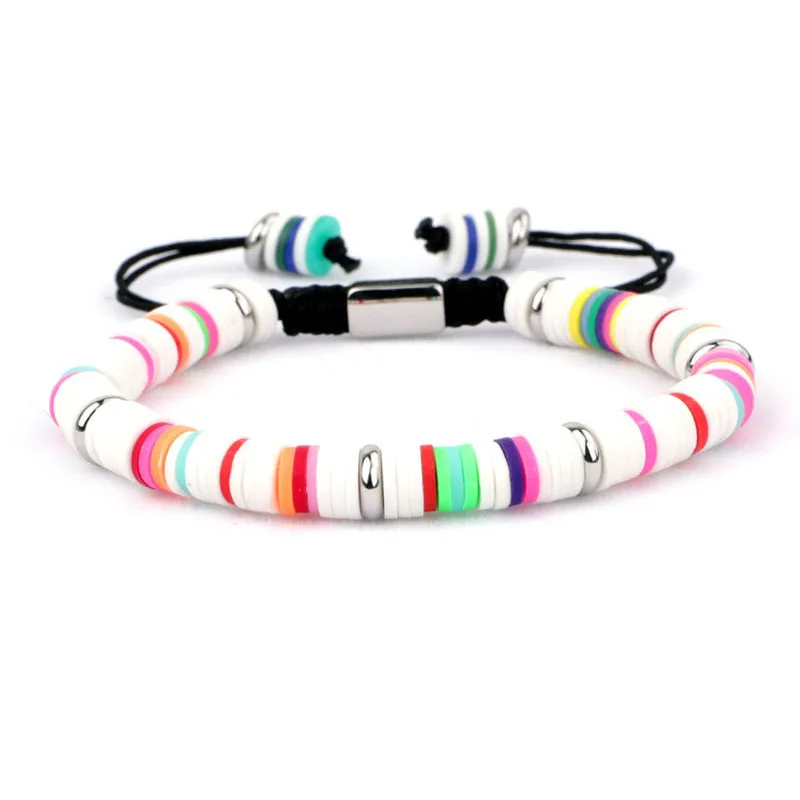 New Design Women Beads Jewelry Bracelet Polymer Clay Beaded Macrame Bracelet For Women - Image 4