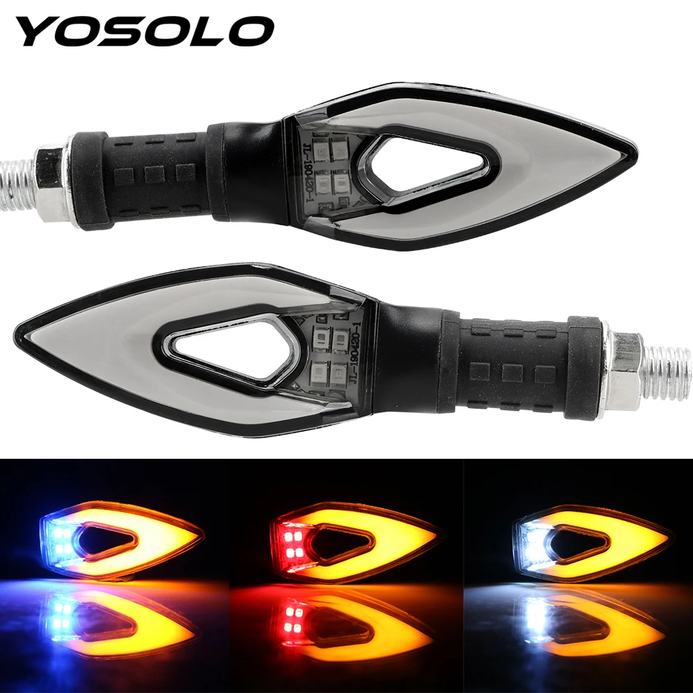 

YOSOLO 1 Pair Universal Tail Light Flexible Motorcycle Turn Signals Light Motorbike Accessories Turn Indicator Lamp