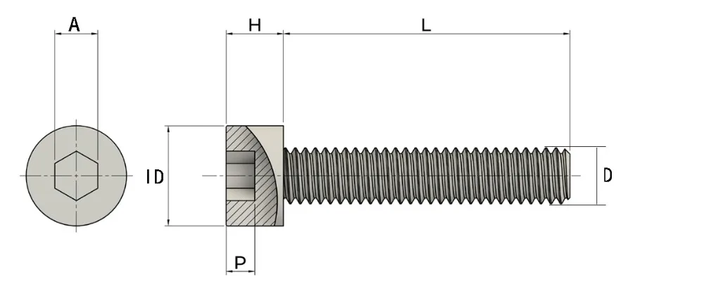 8mm Allen Key 12.9 Grade 1.5mm Thread Pitch M10 x 30mm Caphead Allen bolt 