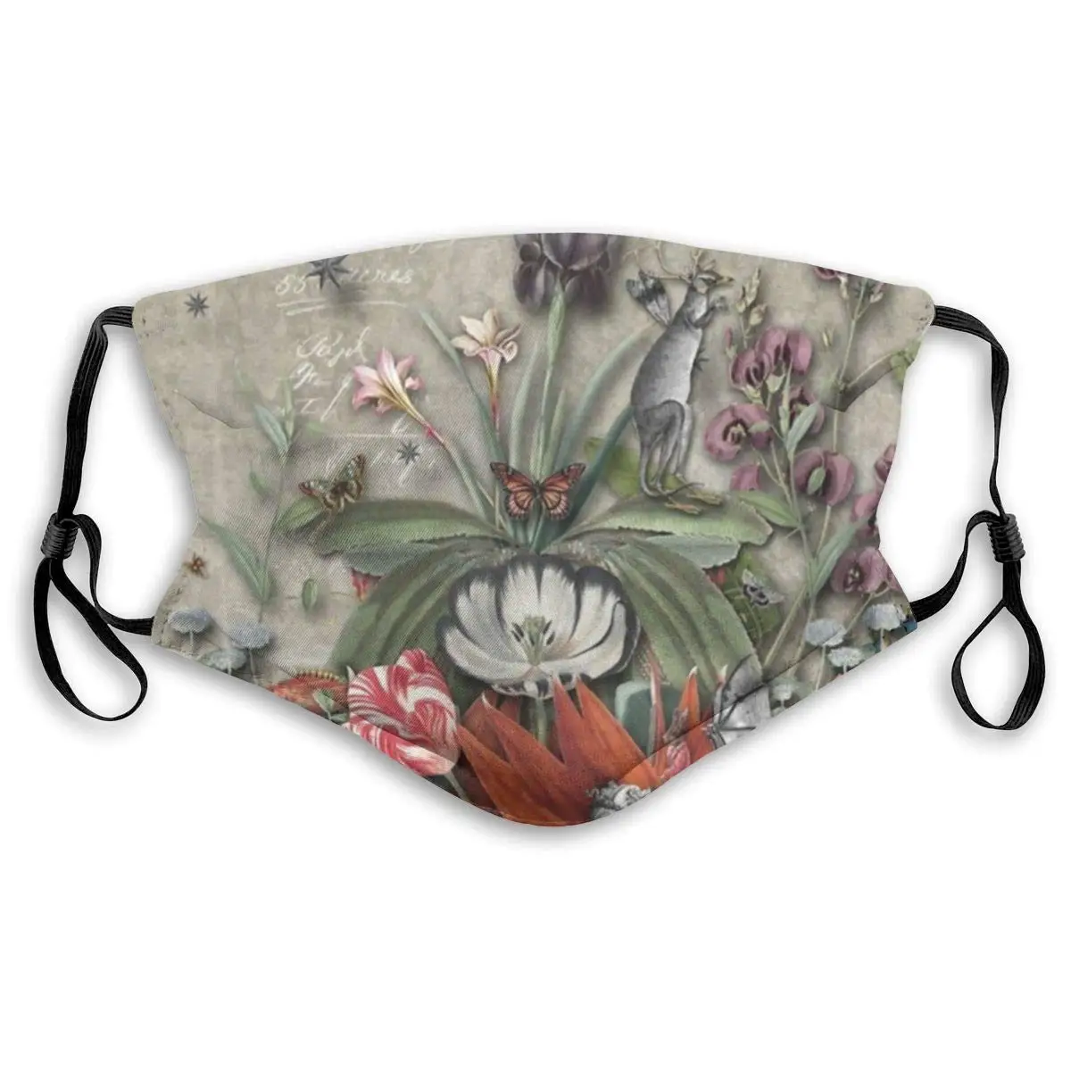 

Fillter Face Cloth for Women Field of Wild Flowers Warm Cold Mouth Replaceable Ear Loops for Running Double Protection