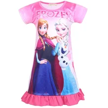 Платья принцессы; ночная рубашка принцессы Эльзы и Анны Софии для девочек; детское платье Ночная рубашка; Пижама; платье; одежда для сна; Elza