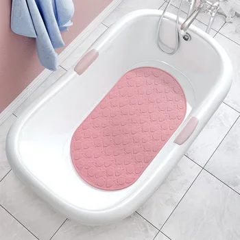

Oval Size Solid Color Bath Tub Anti-slip Mat Baby Tasteless Bath Mat Cartoon Shower Mat Soft Non-slip Bathroom Floor Mat 1 pcs