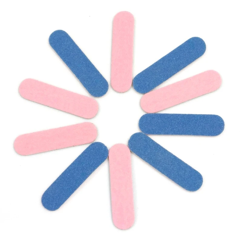 

10PCS/lots Mini Nail Files Sandpaper Buffers Slim Crescent Grit 180/240 Disposable Sanding Buffer Manicure Nail Art Tools