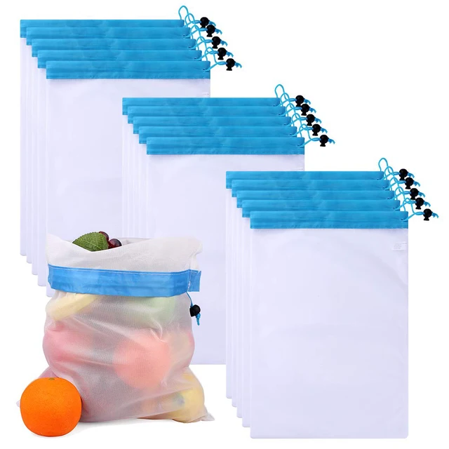 Nagy Mosható Újrafelhasználható Zöldségháló Táskák Friss Zöldségekhez Kakobarát - Image 3