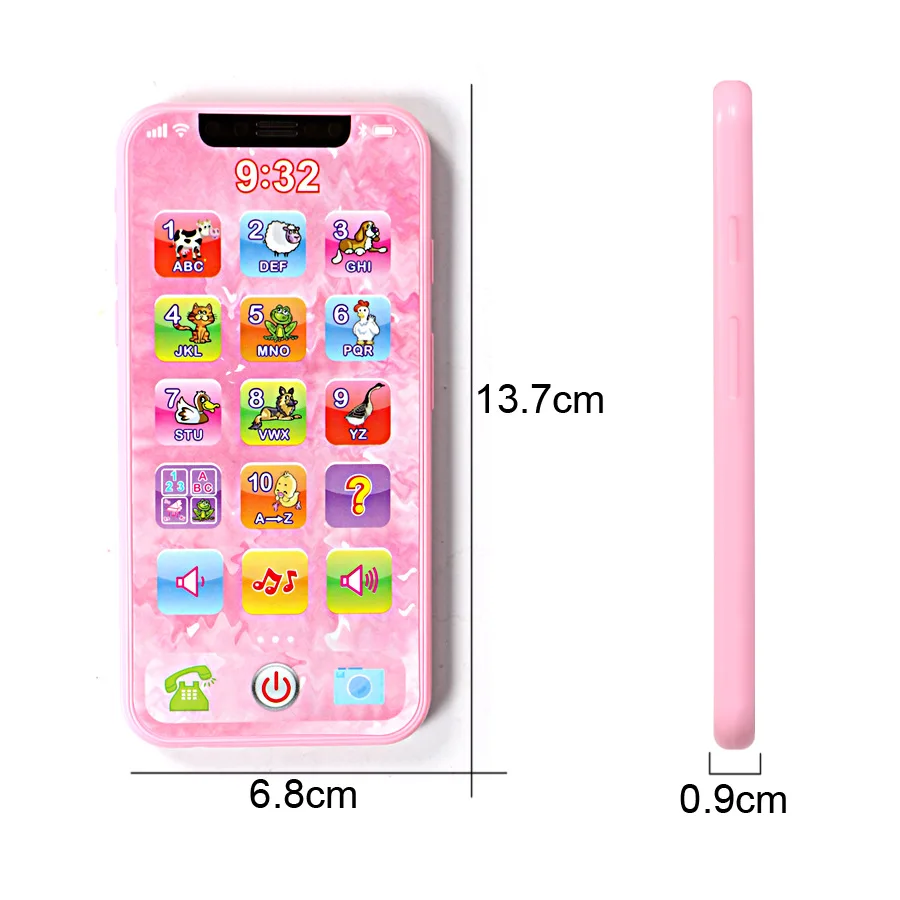 Toys Mobile Phone for Kids Educational 14 Months 1 Year Baby Mobile Musical Phones Girls Children Battery Cell Fone Chirstmas russian (14)