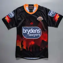 /19 WEST TIGER памятная регби Реплика Джерси Вышивка Размер: S-3XL заказное имя и номер заказ 10 штук для 1 шт