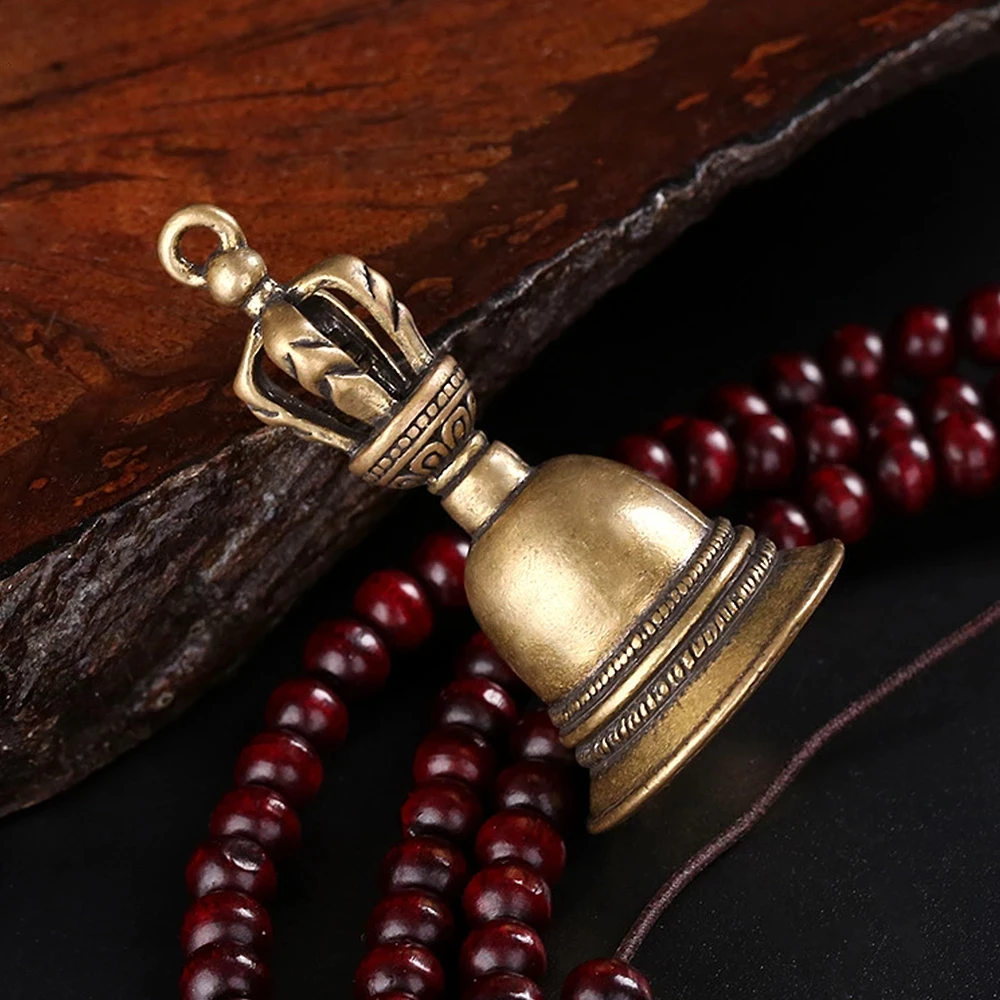 1PC Copper Hand Bell Vintage Home Desktop Decoration Teaching Equipment Unique Portable Handbell for Home Hotel Store (Copper)