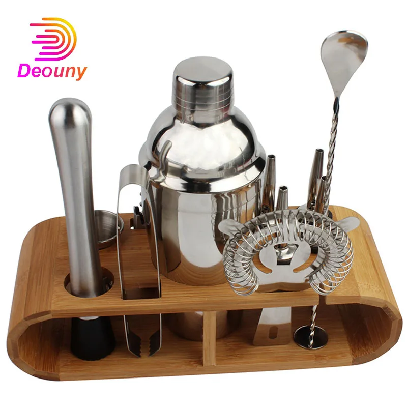 

Cocktail Shaker Set 12PCS Bartender Kit Bar Set Hawthorne Strainer Ice Tong Measuring Jigger Mixing Spoon Muddler Liquor Pourers