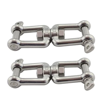 

2pcs 304 Stainless Steel Double Shackle Swivel Anchor Chain Connector Anchor Chain Connector Eye Swivel Hook Shackle For Boat