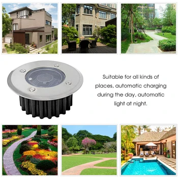 

LED Solar Power Buried Light Under Ground Lamp Outdoor Path Garden Stainless Steel Solar Lights Waterproof For Garden Decoration