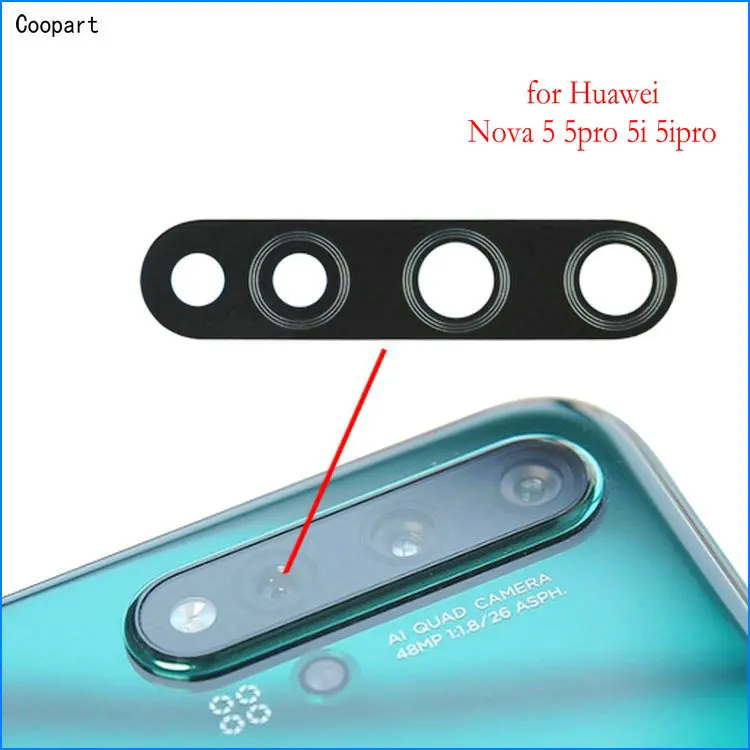 2 шт./лот Coopart новая задняя камера Объектив Стекло Замена для Huawei nova 5 5T 5pro 5i 5ipro с