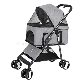 

Pet Teddy Puppy Dog Going Out Trolley Small Cat Foldable Stroller Light Dog Walking Supplies