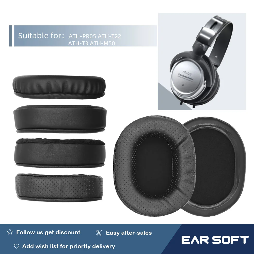 

Earsoft Replacement Ear Pads Cushions for ATH-PR05 ATH-T22 ATH-T3 ATH-M50 Headphones Earphones Earmuff Case Sleeve Accessories