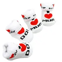 Cute Baby Cotton Socks White I Love Mum/Dad 0-6 Months Newborn Infant Boys Girls Leg Warmers Kids Clothing 3