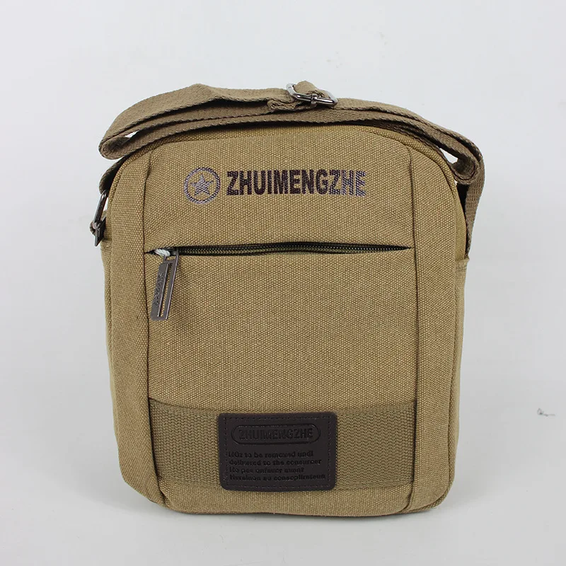 

Hot Selling Men Casual Shoulder Bag Retro Washing Canvas Messenger Bag Multi-functional Small Shoulder Bag