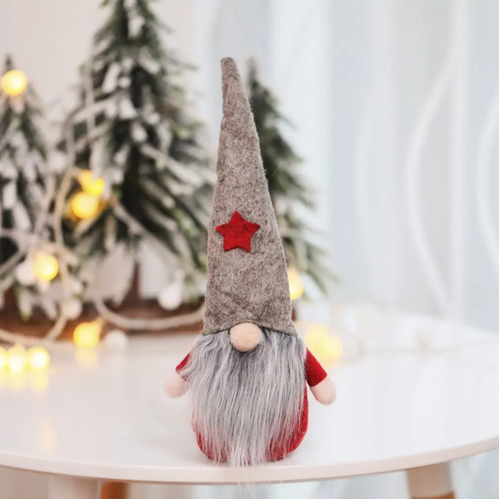 Christmas Decoration European American Style Forest Old Man Faceless Doll Figurine Decoration Window Scene Layout Kids Xmax Gift