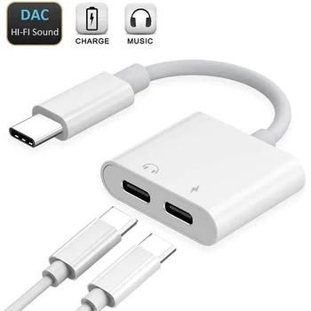 

For Samsung S20 Ultra Note 10 Plus 2 In Adapter DAC Dual Type C Splitter Double USBC Mobile Phone Converter For Galaxy S20plus