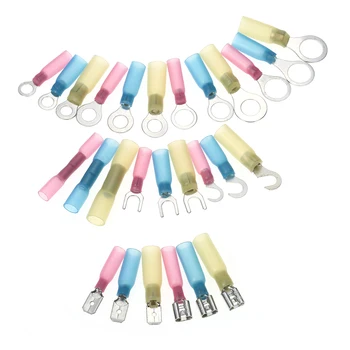 

540pcs Heat Shrink Wire Connectors Terminals Marine Automotive Crimp Connector Set Assortment Ring Fork Hook Spade Butt Splices