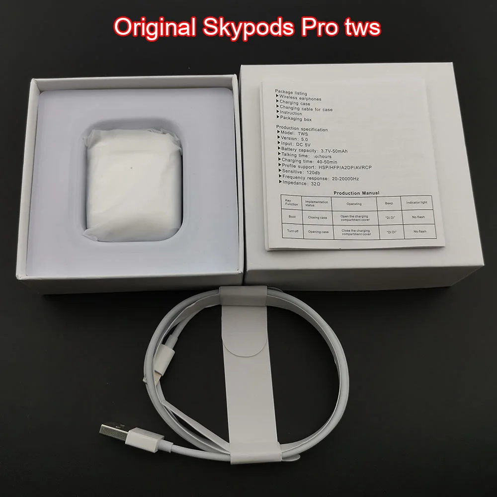 Skypods pro Беспроводные bluetooth-наушники SkyPods Pro Tws Arie 2 с gps и функцией управления громкостью 8D Super Bass PK i200 i50000 i9000 i90000 Pro TWS - Цвет: Skypods pro