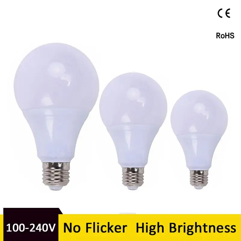 led bulb e27 led lamp b22 3w 5w 7w 9w 12w 15w constant current ac 85-265v 127v 220v no flicker led light bulb