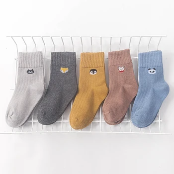 

HIPAC 5pcs Newborn Baby Boy Girl Winter Socks Kids Warm Designer Sock Pair Infant Girls Boys Cotton Cute Toddler Bebe Fashion